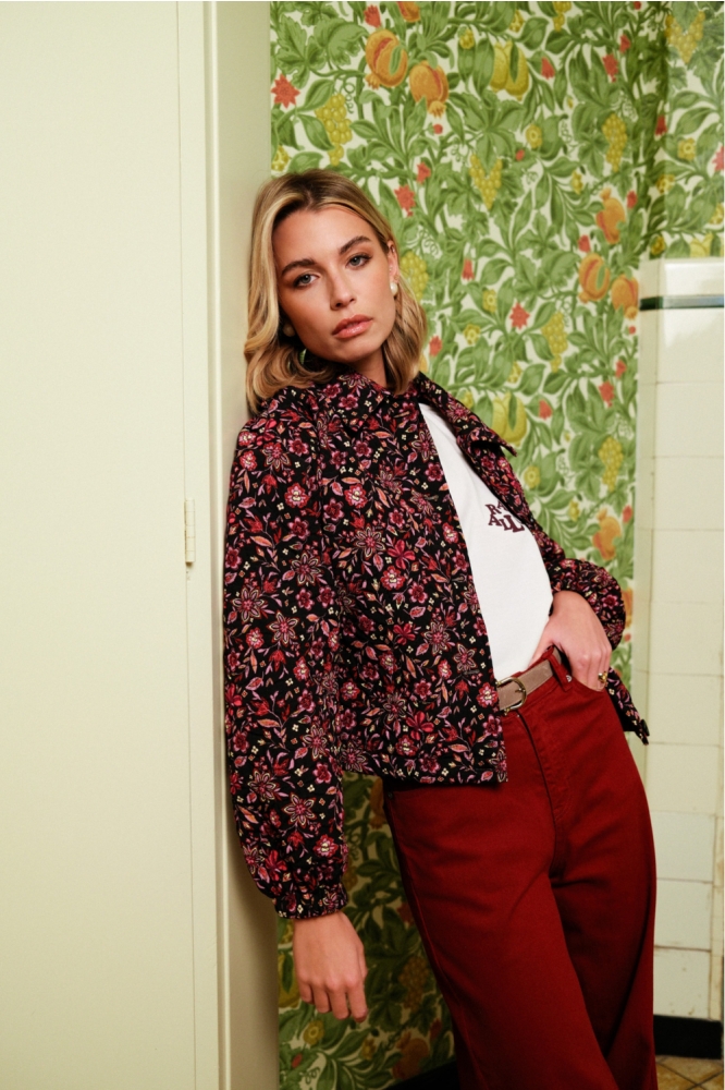 MARIBEL JACKET 25NZF05 001829 BLACK/DUSTY MAUVE